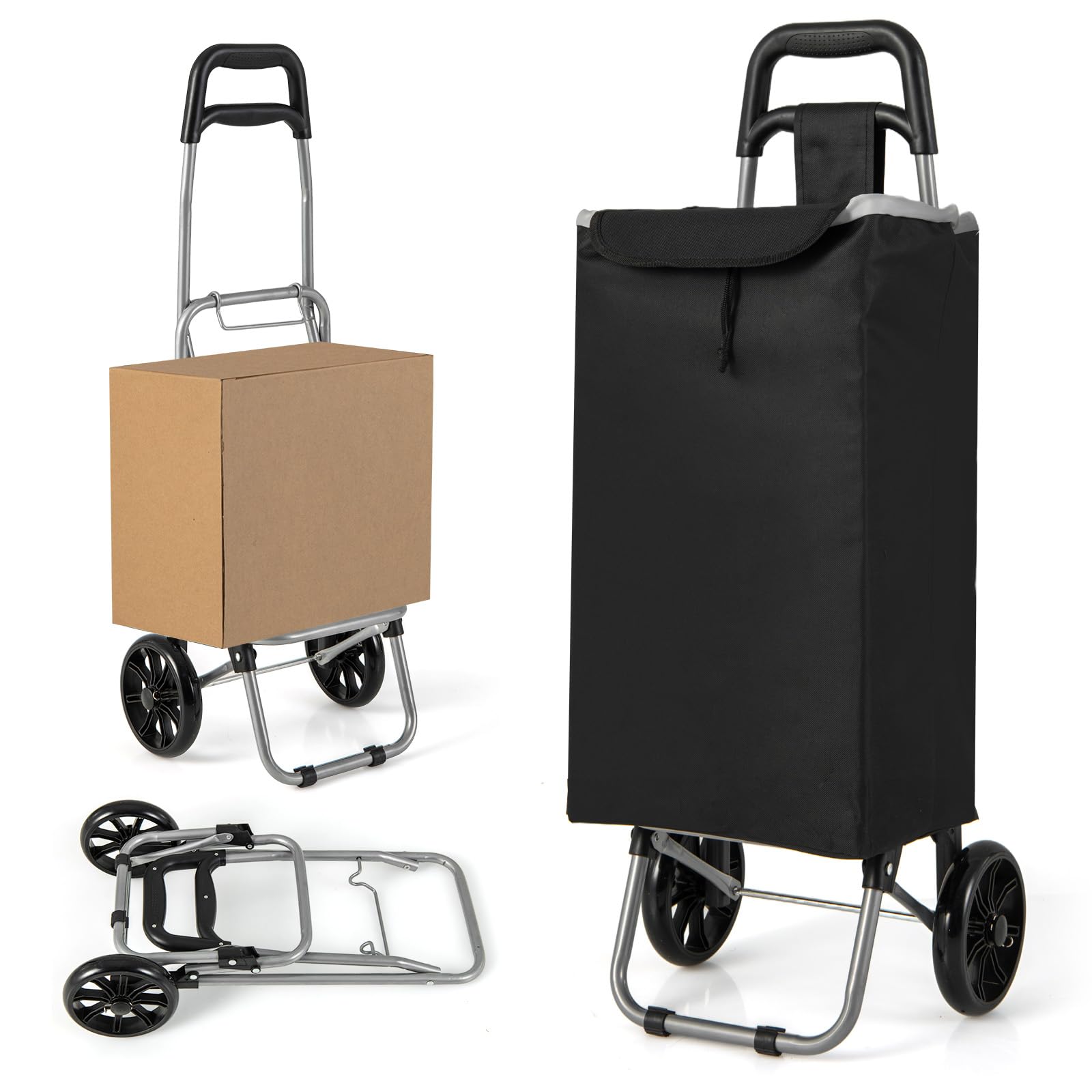ショッピングカ―ト　キャンプ場での荷物移動にも最適 Amazon｜GIANTEX ショッピングカート 大容量33L 買い物カート